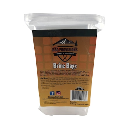 5280 Culinary Chef J's BBQ Provisions Clear HPPE Brine  gal, PK2 BRINEBAG